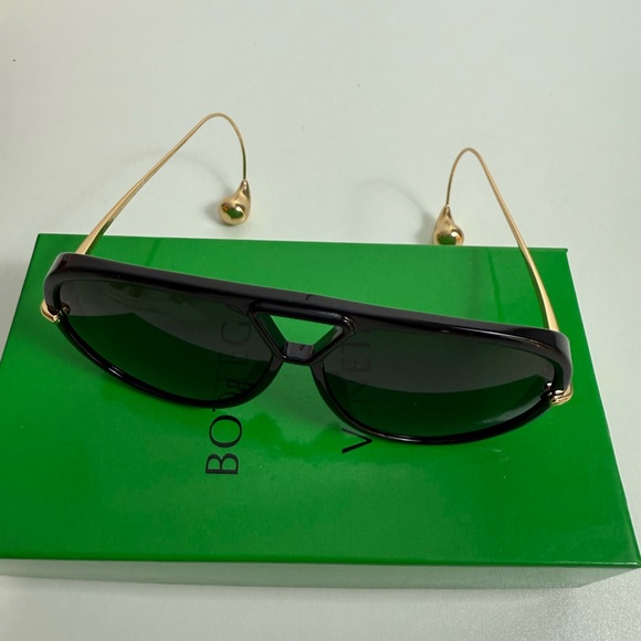Bottega Veneta Black and Gold Sunglasses main image 6